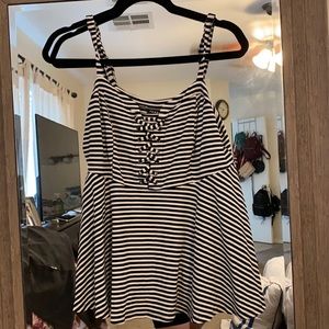 Torrid stripped babydoll blouse